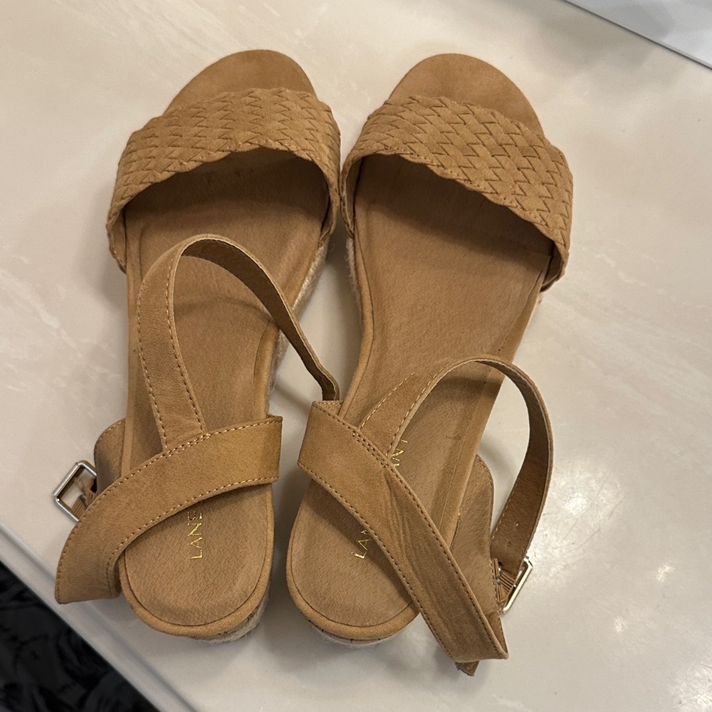 Size 12 Lane Bryant Woven Tan Sandals